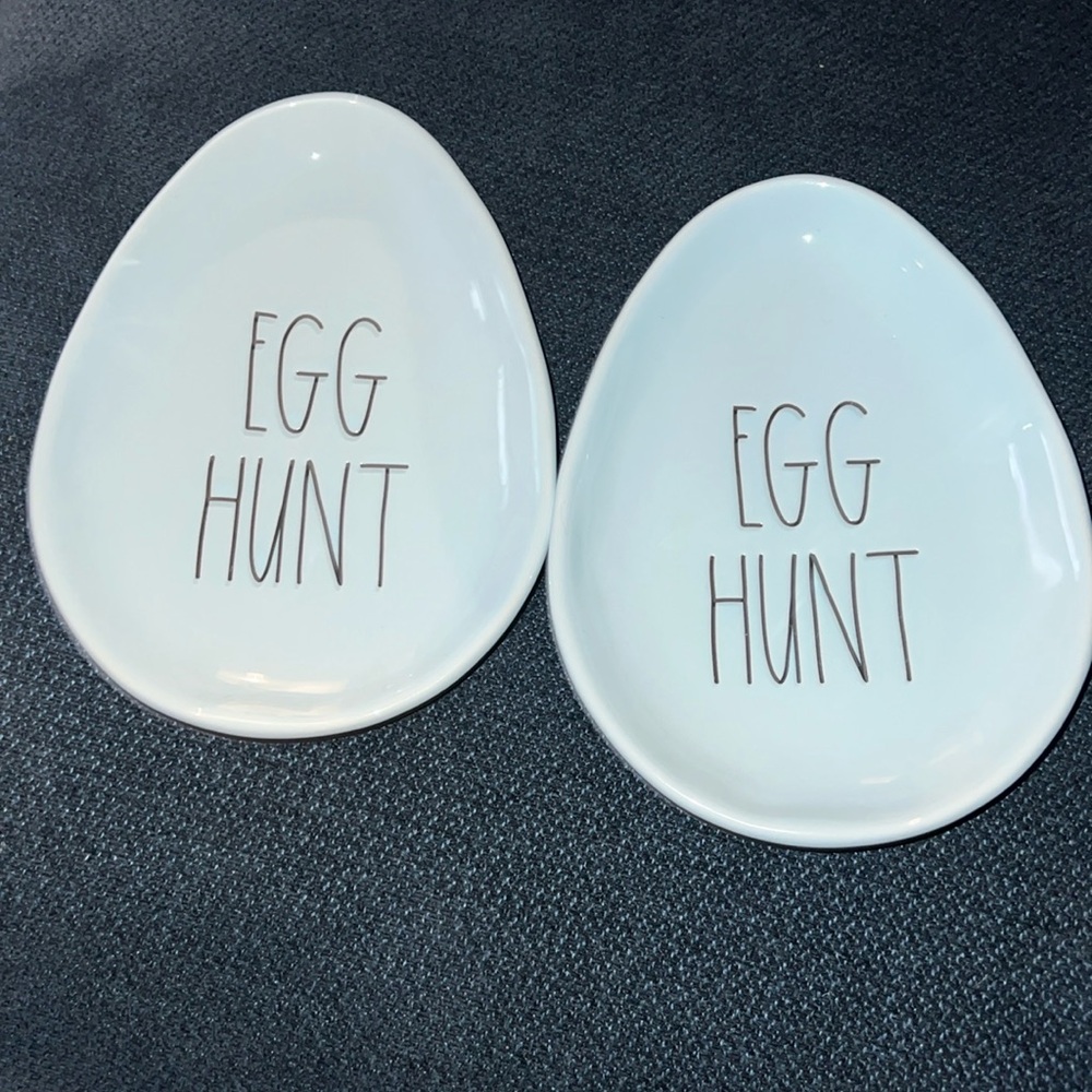 Rae Dunn EGG HUNT Egg Shaped Plates